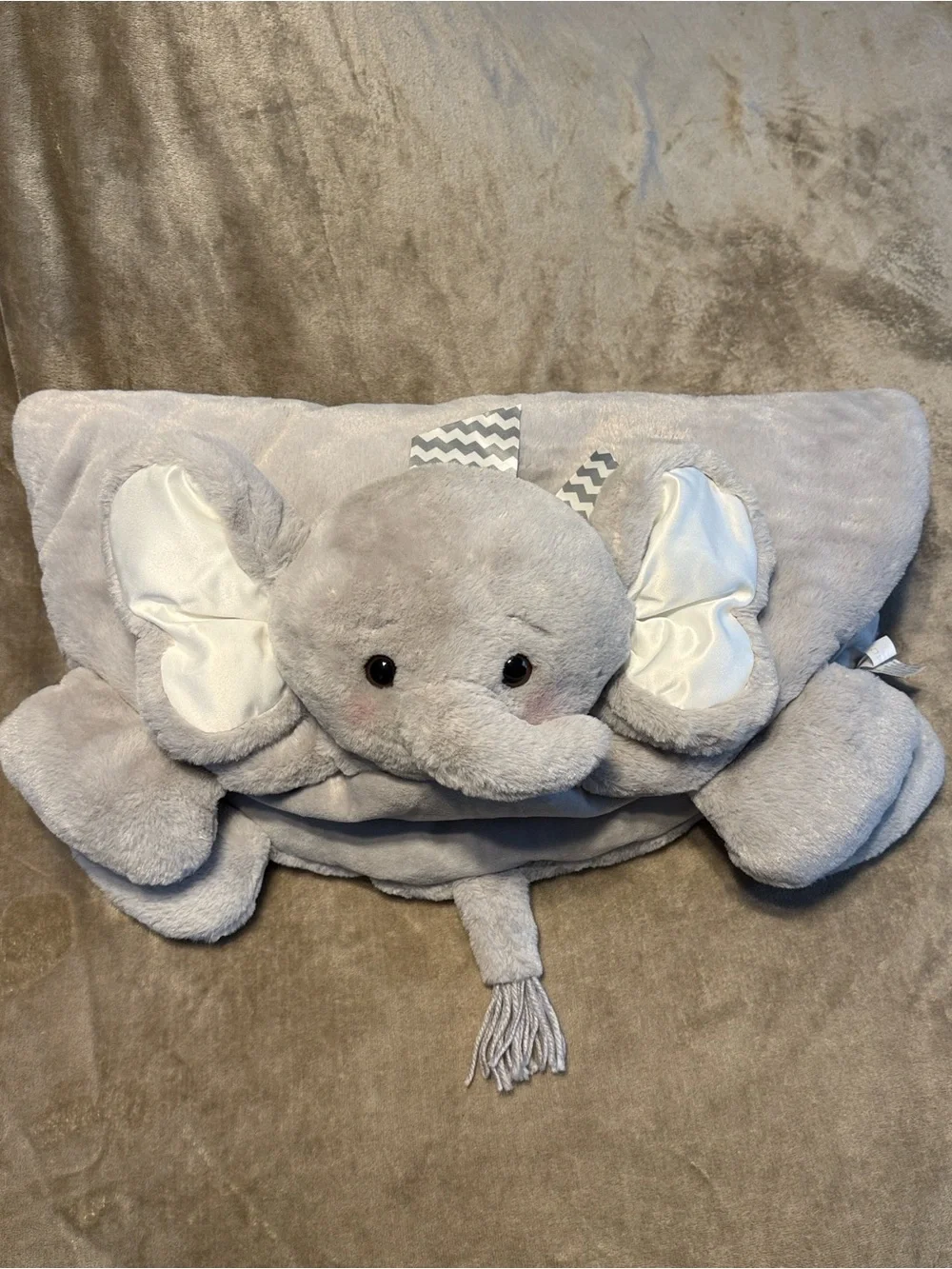 Bearington Plush Elephant Kids Accessory tummy Pillow